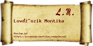 Lovászik Montika névjegykártya